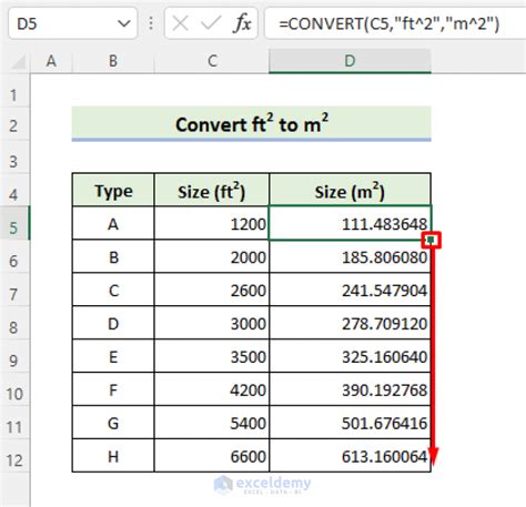 Convert square feet to square meter .